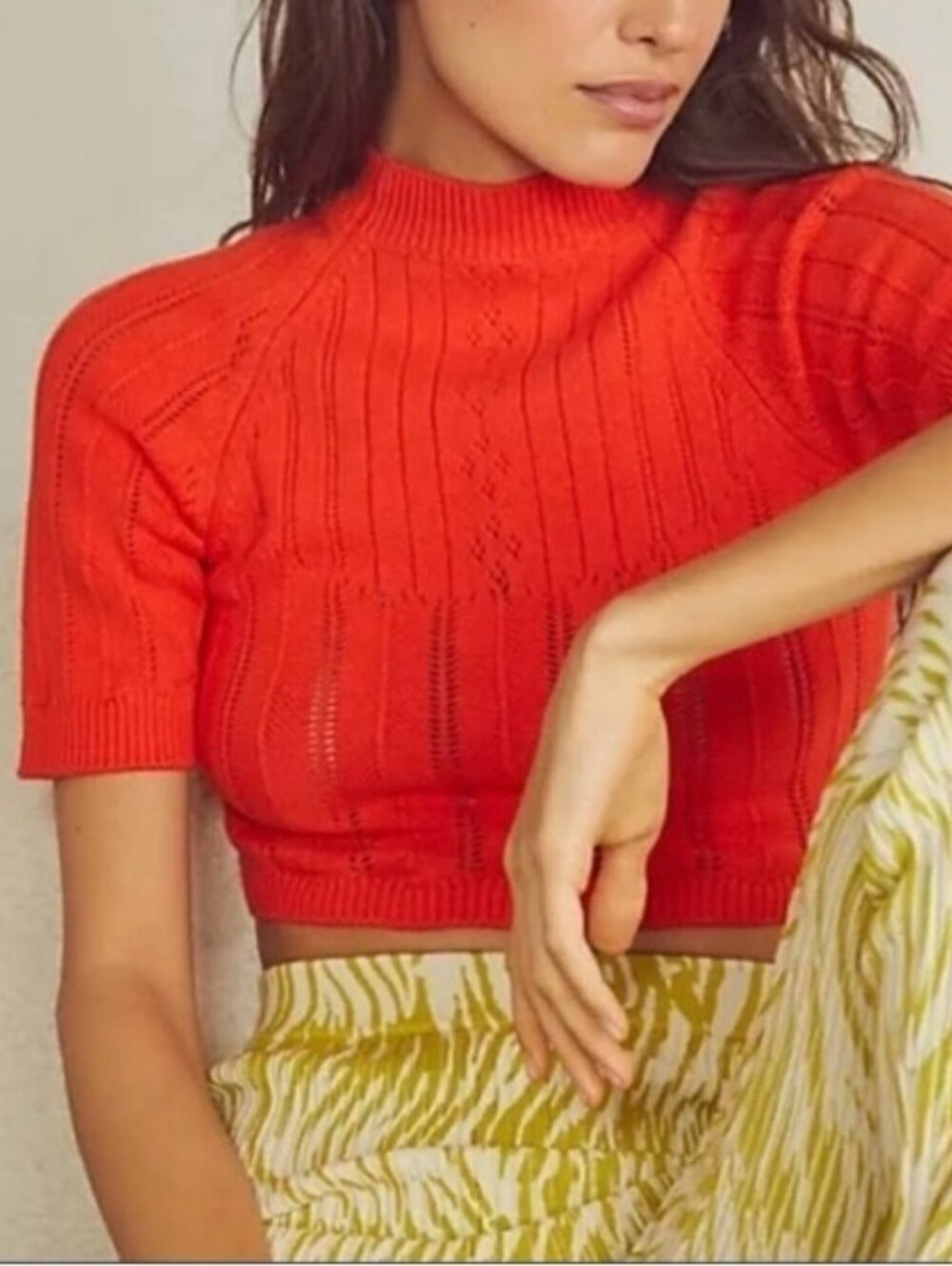 Free People Romy Swit Cropped sweater top Cutout Back